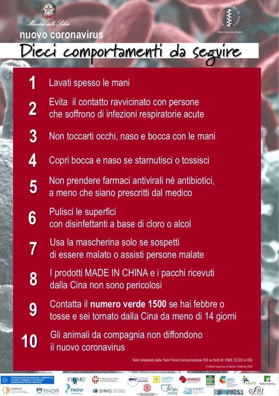 norme prevenzione coronavirus cinese